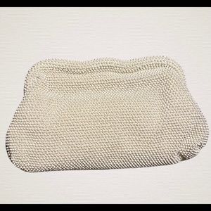 Vintage beaded white clutch